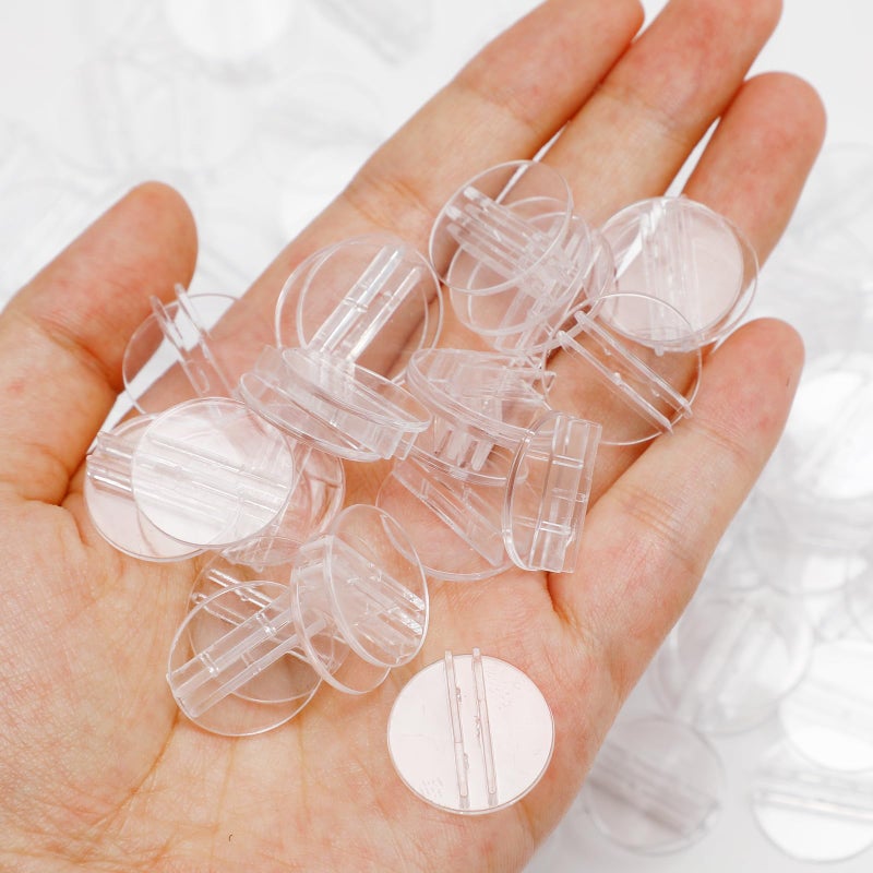 Woerma 100 Pcs Card Holder Translucent Plastic Card Stands Board Game Props Miniature Bases Plastic Paper Board Clips for Desk Clear Game Stands for Game Price Tags Business Photos Memo  1 Inch - Image 3